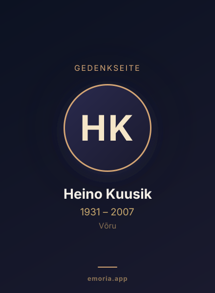 Gedenkportrait von Heino Kuusik