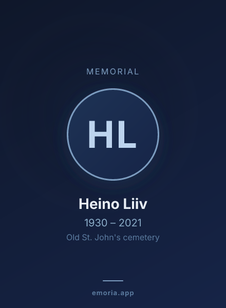 Memorial portrait of Heino Liiv
