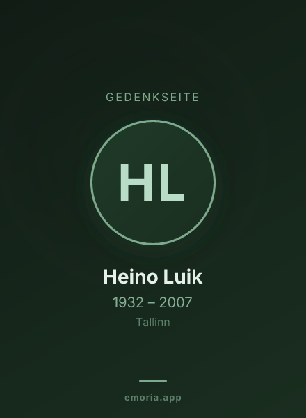 Gedenkportrait von Heino Luik