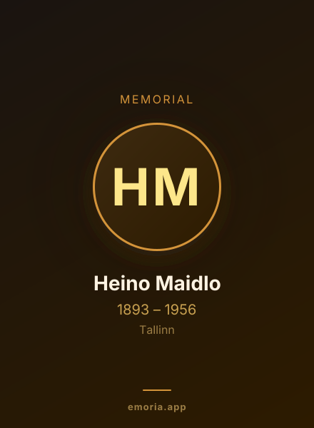 Memorial portrait of Heino Maidlo