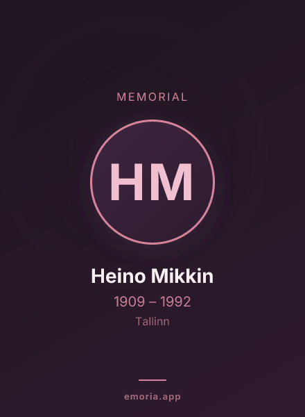 Memorial portrait of Heino Mikkin