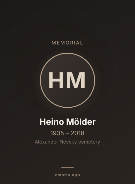 Memorial portrait of Heino Mölder