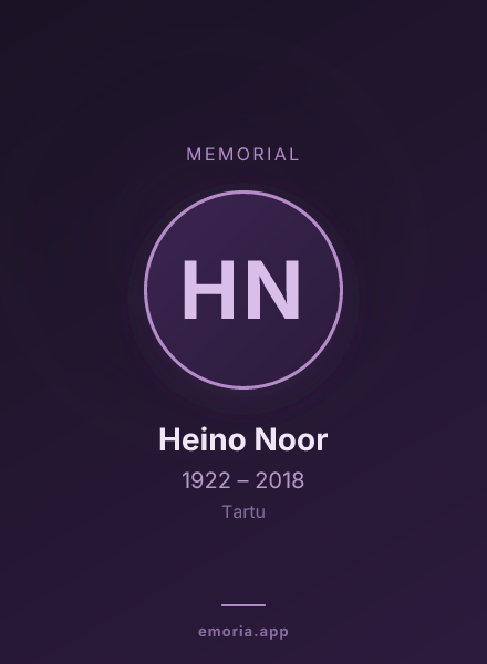 Memorial portrait of Heino Noor