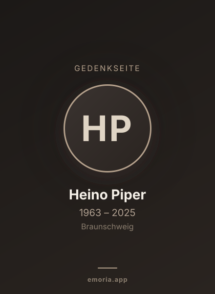 Gedenkportrait von Heino Piper