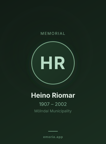 Memorial portrait of Heino Riomar