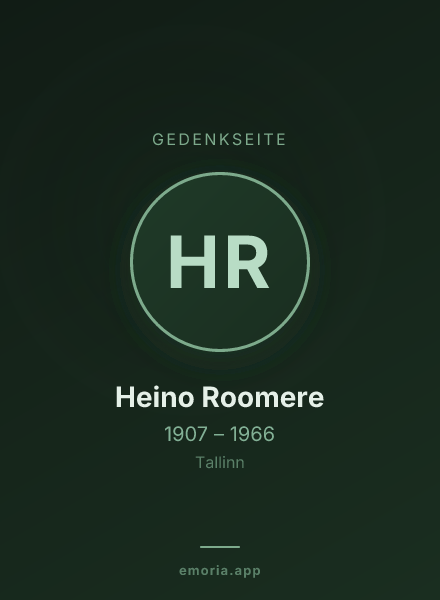 Gedenkportrait von Heino Roomere