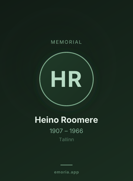 Memorial portrait of Heino Roomere