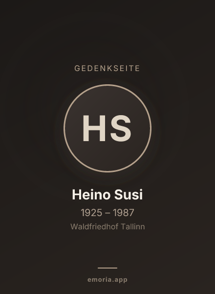 Gedenkportrait von Heino Susi