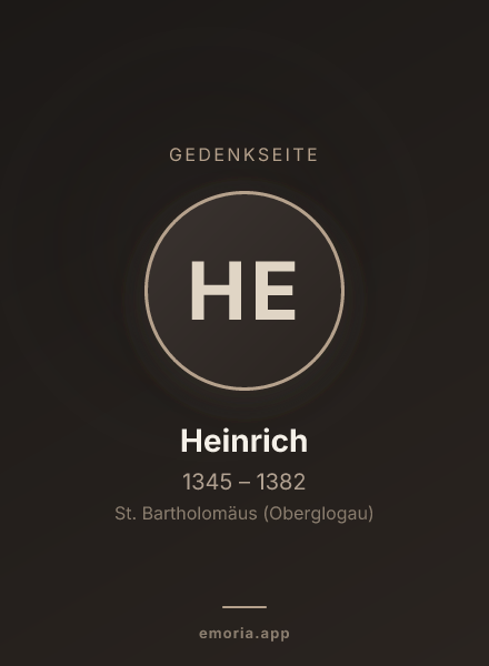 Gedenkportrait von Heinrich