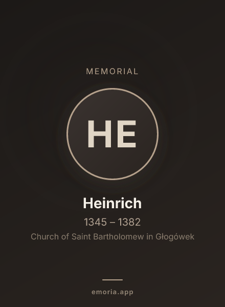 Memorial portrait of Heinrich