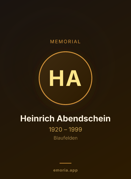 Memorial portrait of Heinrich Abendschein