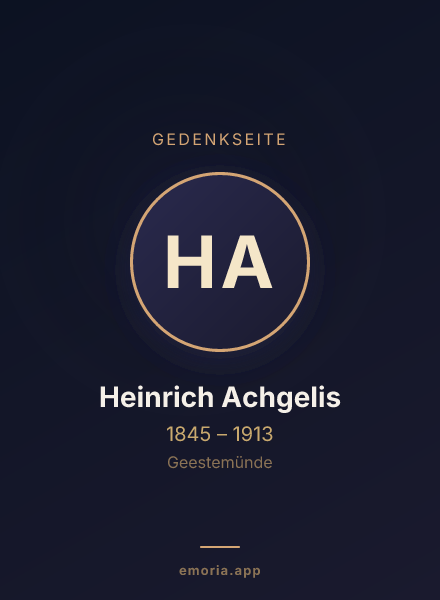 Gedenkportrait von Heinrich Achgelis