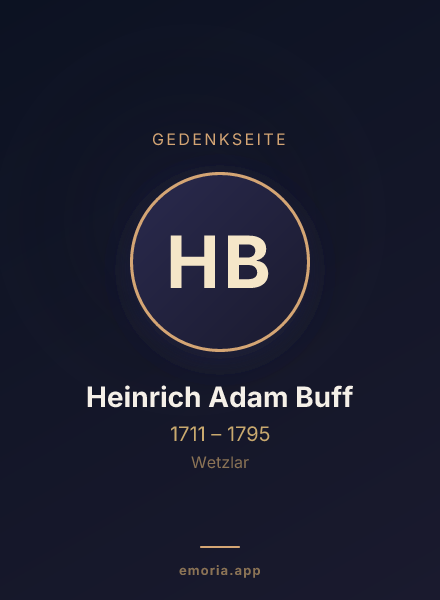 Gedenkportrait von Heinrich Adam Buff