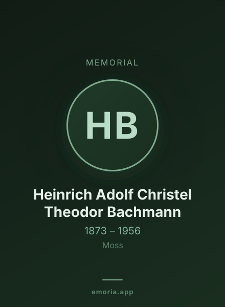 Memorial portrait of Heinrich Adolf Christel Theodor Bachmann