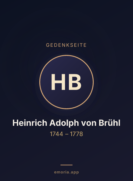 Gedenkportrait von Heinrich Adolph von Brühl
