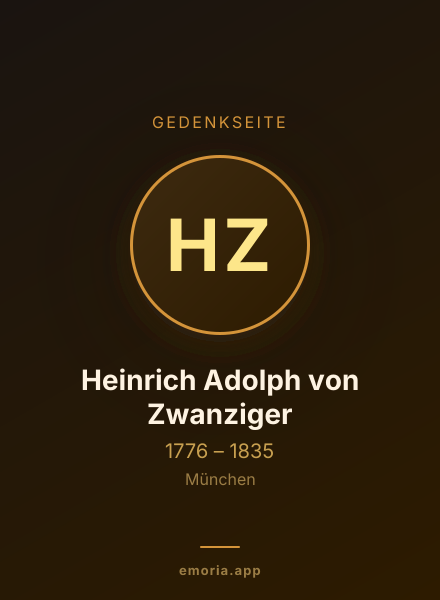 Gedenkportrait von Heinrich Adolph von Zwanziger