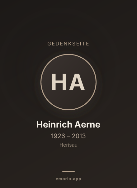 Gedenkportrait von Heinrich Aerne