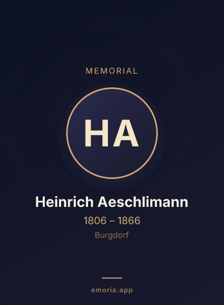 Memorial portrait of Heinrich Aeschlimann