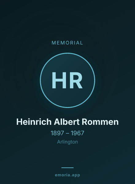Memorial portrait of Heinrich Albert Rommen