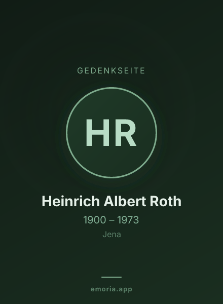 Gedenkportrait von Heinrich Albert Roth