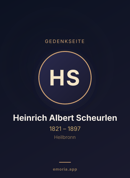 Gedenkportrait von Heinrich Albert Scheurlen