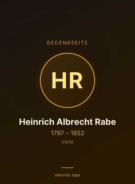 Gedenkportrait von Heinrich Albrecht Rabe