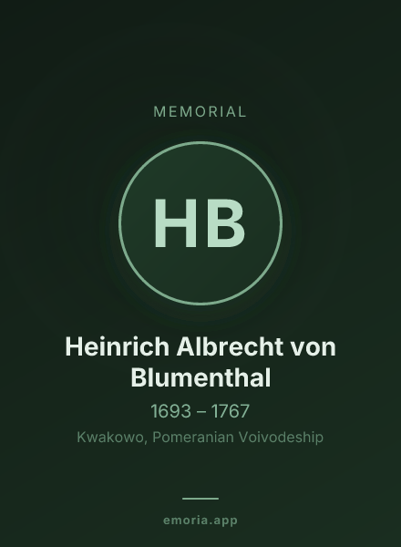 Memorial portrait of Heinrich Albrecht von Blumenthal