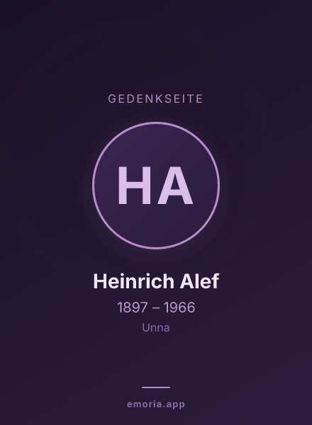 Gedenkportrait von Heinrich Alef