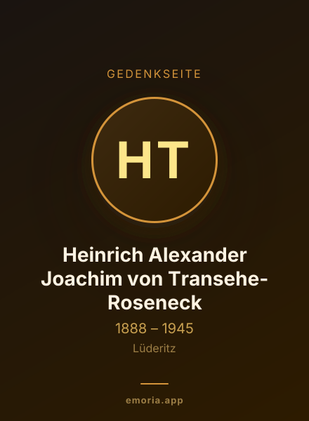 Gedenkportrait von Heinrich Alexander Joachim von Transehe-Roseneck