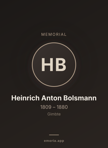Memorial portrait of Heinrich Anton Bolsmann