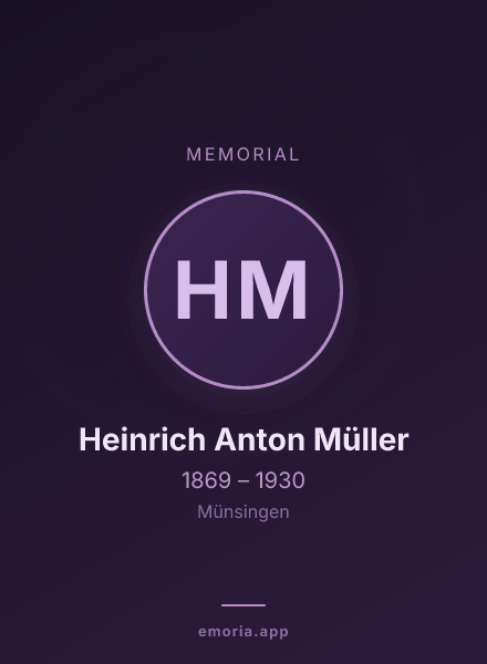 Memorial portrait of Heinrich Anton Müller