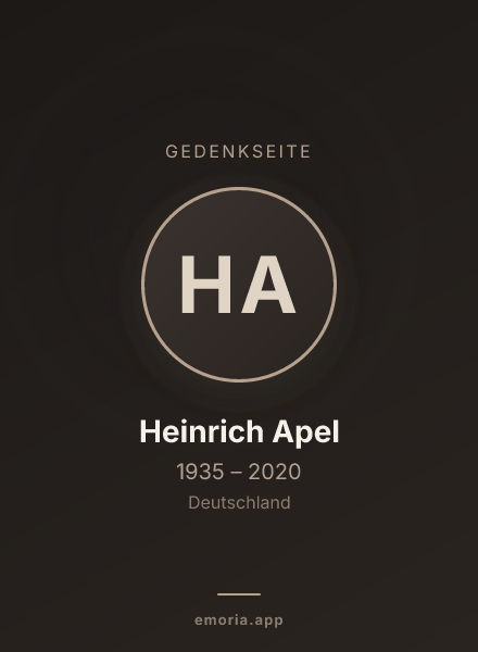 Gedenkportrait von Heinrich Apel