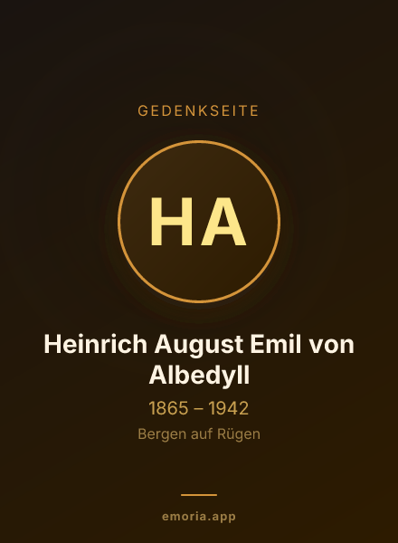 Gedenkportrait von Heinrich August Emil von Albedyll
