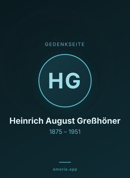 Gedenkportrait von Heinrich August Greßhöner