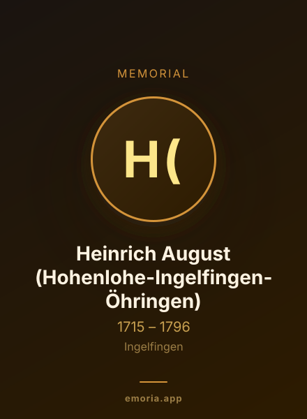 Memorial portrait of Heinrich August (Hohenlohe-Ingelfingen-Öhringen)