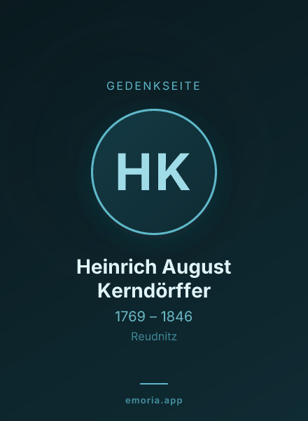 Gedenkportrait von Heinrich August Kerndörffer