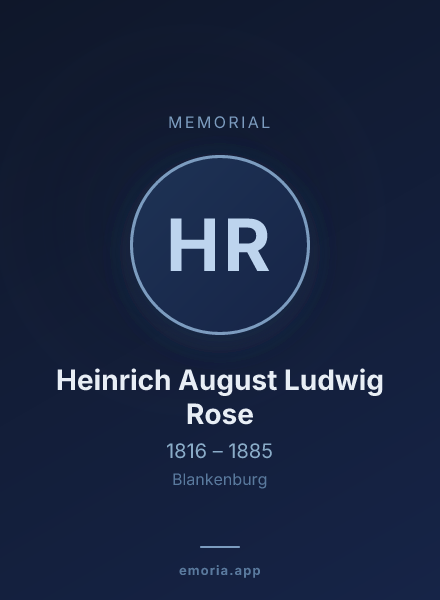Memorial portrait of Heinrich August Ludwig Rose