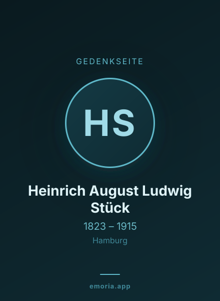 Gedenkportrait von Heinrich August Ludwig Stück