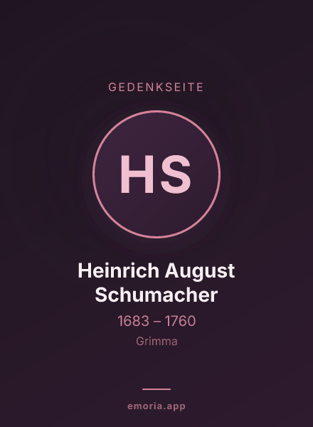 Gedenkportrait von Heinrich August Schumacher