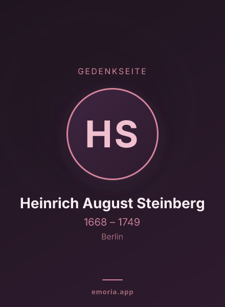 Gedenkportrait von Heinrich August Steinberg