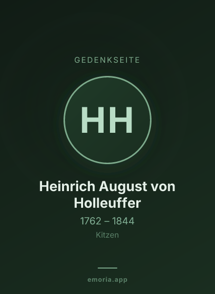 Gedenkportrait von Heinrich August von Holleuffer