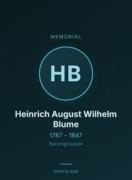 Memorial portrait of Heinrich August Wilhelm Blume
