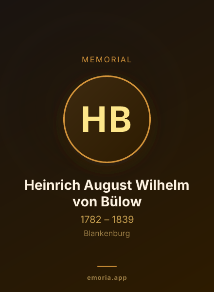 Memorial portrait of Heinrich August Wilhelm von Bülow