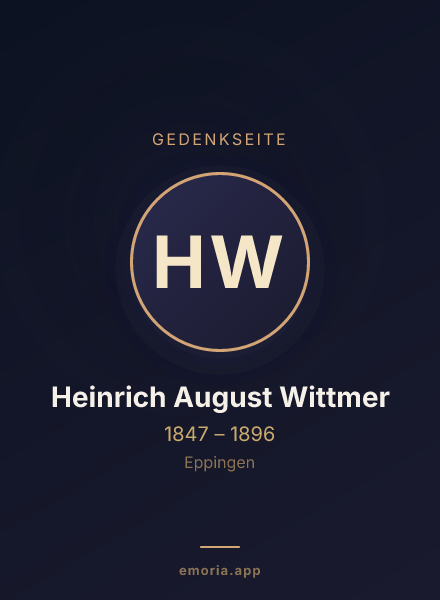 Gedenkportrait von Heinrich August Wittmer