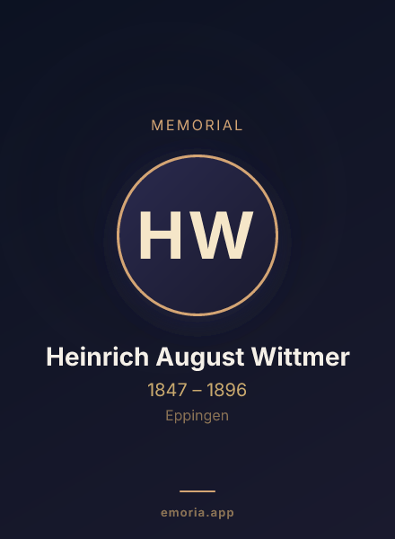 Memorial portrait of Heinrich August Wittmer