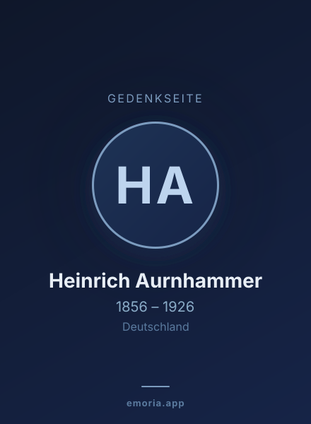 Gedenkportrait von Heinrich Aurnhammer