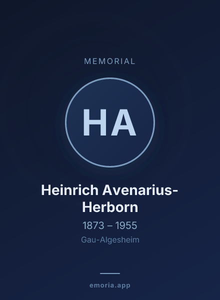 Memorial portrait of Heinrich Avenarius-Herborn