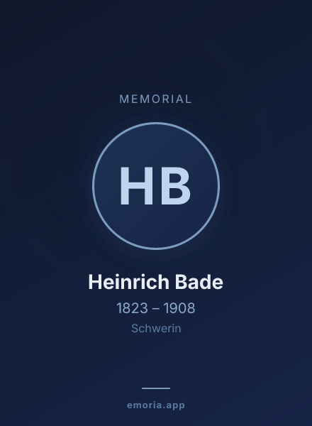 Memorial portrait of Heinrich Bade