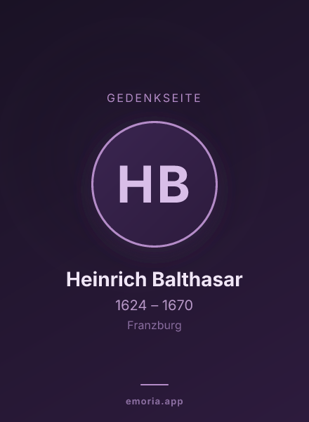 Gedenkportrait von Heinrich Balthasar