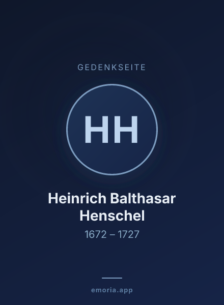 Gedenkportrait von Heinrich Balthasar Henschel